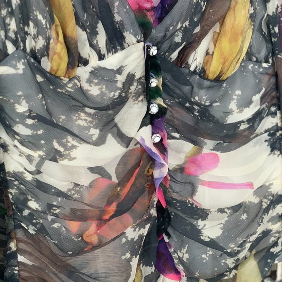 Enchanting Sheer Blouse by TULEH with Ethereal Abstract Print - Picture 4 of 12